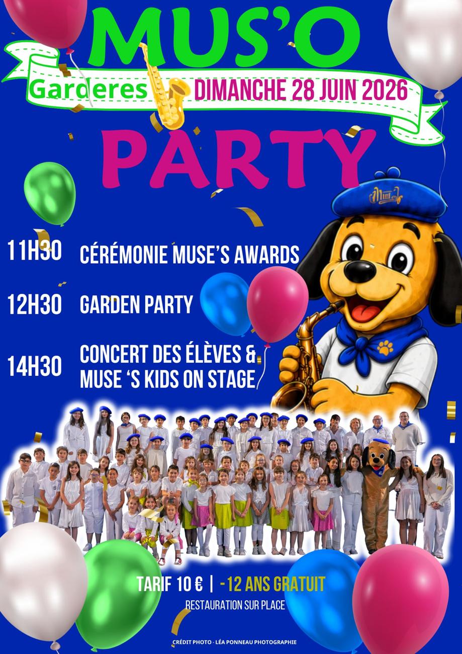 Affiche de la Mus'O Party 2026 à Gardères